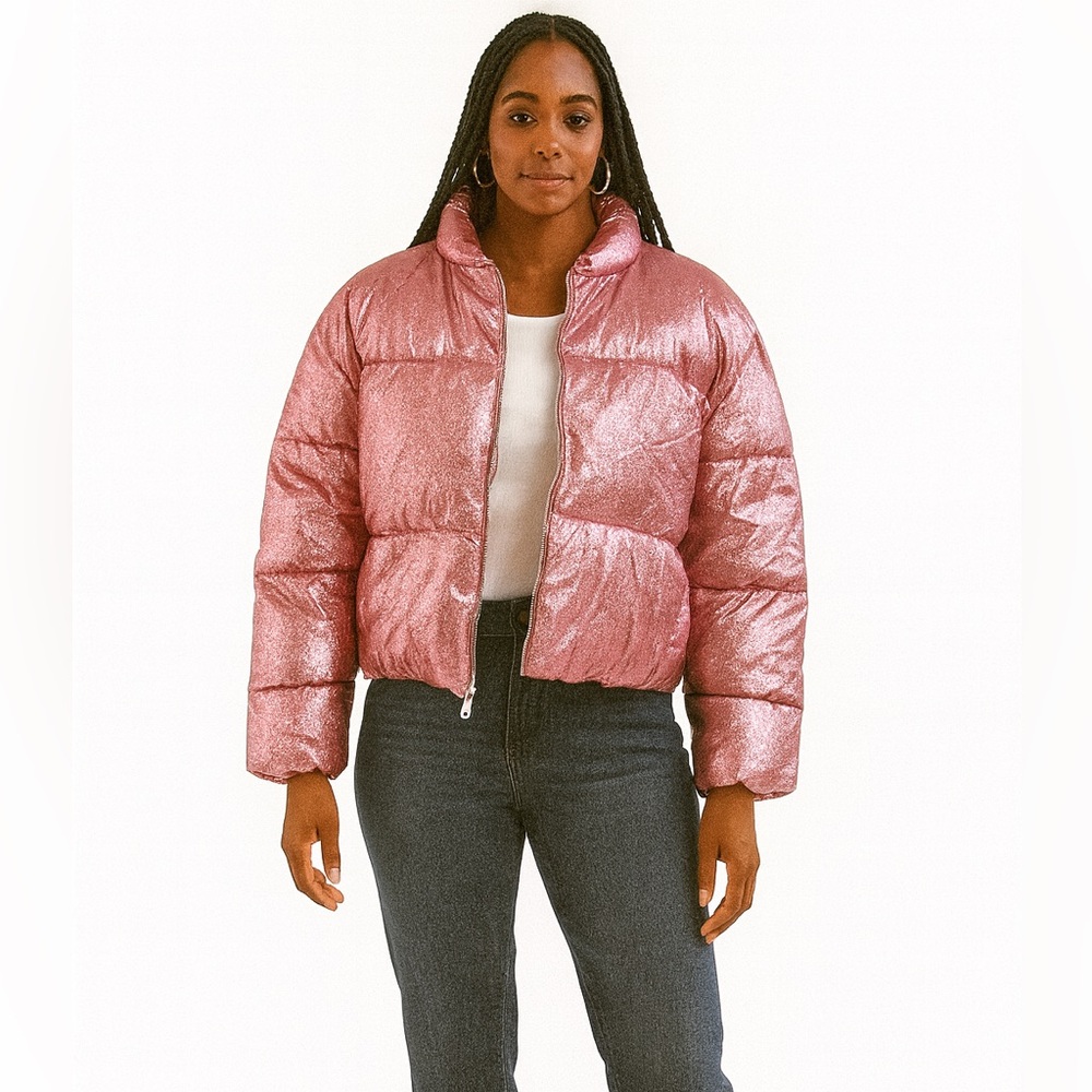 ASOS Shimmering Pink Puffer Jacket